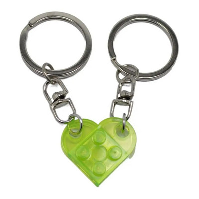 1 Pāris jaukas mīlestības sirds veidošanas bloku atslēgu piekariņi pāriem sievietēm vīriešiem draudzība atdalāma mīlestība sirds ķieģeļu atslēgu piekariņš rotaslietas dāvana