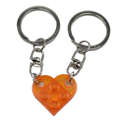 1 Pāris jaukas mīlestības sirds veidošanas bloku atslēgu piekariņi pāriem sievietēm vīriešiem draudzība atdalāma mīlestība sirds ķieģeļu atslēgu piekariņš rotaslietas dāvana