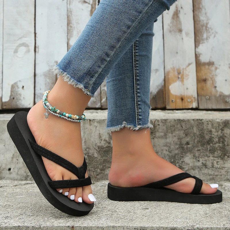 Női papucsok Könnyű Menő Cipők Női Lapos Flip-flop Fekete Csúszásmentes Basic Otthoni Szandál Beltéri Cipők Pantuflas Mujer