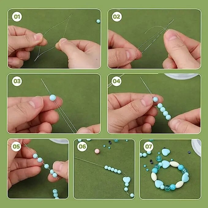 5/6kom Otvorene igle za perle Igle Zakrivljene igle Perle Narukvica Ogrlica DIY Alati za izradu nakita Ručno izrađena igla za uvlačenje konca