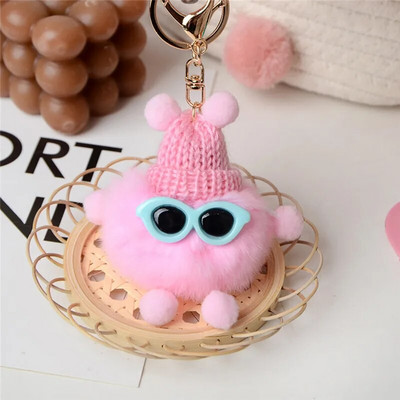 Mini Cute Rex Rabbit Fluffy Keychain κούκλα Κρεμαστό με μπρελόκ Δημιουργικό καρτούν Αξεσουάρ μπρελόκ Ακουστικά Διακόσμηση τσάντας