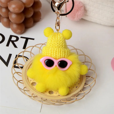 Mini Cute Rex Rabbit Fluffy Keychain κούκλα Κρεμαστό με μπρελόκ Δημιουργικό καρτούν Αξεσουάρ μπρελόκ Ακουστικά Διακόσμηση τσάντας