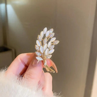 Elegantas zelta krāsas rožu ziedu saktas Sieviešu Meitenēm Rhinestone CZ Luksus sieviešu aksesuāri