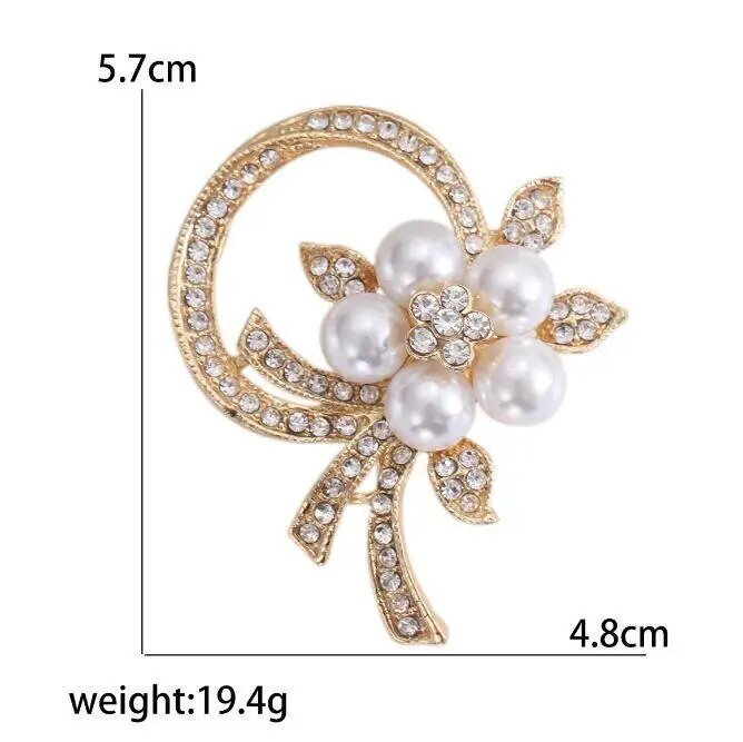 Jaunas izsmalcinātas ziedu imitācijas pērļu saktas sievietēm Mamma spīdīgs kalnu strēles apģērbs Aksesuāri Džemperis Jakas drošības adatas