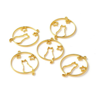 5db macska szegélyforma gyanta formák szilikon geometriai üreges fém keret keret epoxi gyanta formák medál barkács ékszerkészítéshez