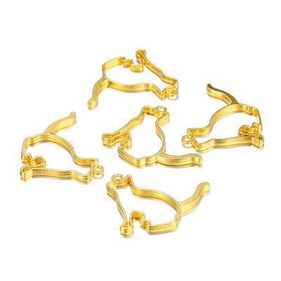 5db macska szegélyforma gyanta formák szilikon geometriai üreges fém keret keret epoxi gyanta formák medál barkács ékszerkészítéshez