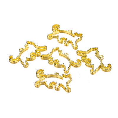 5db macska szegélyforma gyanta formák szilikon geometriai üreges fém keret keret epoxi gyanta formák medál barkács ékszerkészítéshez