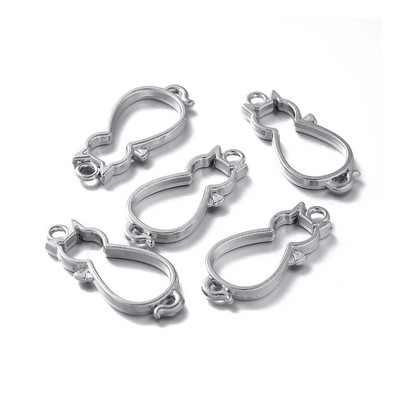 5db macska szegélyforma gyanta formák szilikon geometriai üreges fém keret keret epoxi gyanta formák medál barkács ékszerkészítéshez