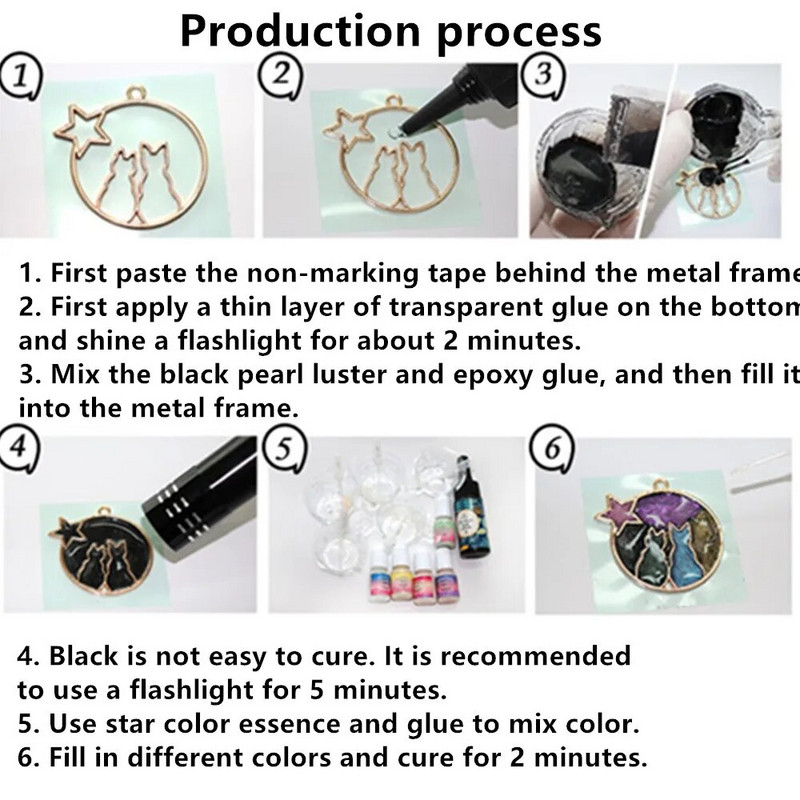 5db macska szegélyforma gyanta formák szilikon geometriai üreges fém keret keret epoxi gyanta formák medál barkács ékszerkészítéshez