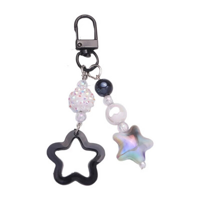 Gradients/vienkrāsains Star Charm atslēgu piekariņš jauks kulons automašīnas atslēgu piekariņš mugursomas dekorēšana modes soma šarmu rotaslieta dāvana