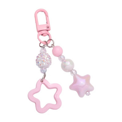 Gradients/vienkrāsains Star Charm atslēgu piekariņš jauks kulons automašīnas atslēgu piekariņš mugursomas dekorēšana modes soma šarmu rotaslieta dāvana