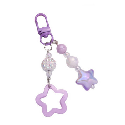 Gradients/vienkrāsains Star Charm atslēgu piekariņš jauks kulons automašīnas atslēgu piekariņš mugursomas dekorēšana modes soma šarmu rotaslieta dāvana