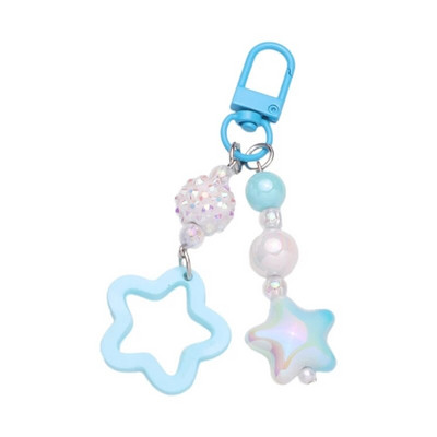 Gradients/vienkrāsains Star Charm atslēgu piekariņš jauks kulons automašīnas atslēgu piekariņš mugursomas dekorēšana modes soma šarmu rotaslieta dāvana