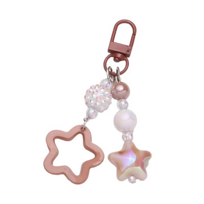 Gradients/vienkrāsains Star Charm atslēgu piekariņš jauks kulons automašīnas atslēgu piekariņš mugursomas dekorēšana modes soma šarmu rotaslieta dāvana