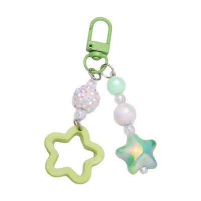 Gradients/vienkrāsains Star Charm atslēgu piekariņš jauks kulons automašīnas atslēgu piekariņš mugursomas dekorēšana modes soma šarmu rotaslieta dāvana