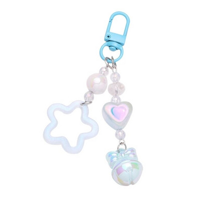 Gradients/vienkrāsains Star Charm atslēgu piekariņš jauks kulons automašīnas atslēgu piekariņš mugursomas dekorēšana modes soma šarmu rotaslieta dāvana