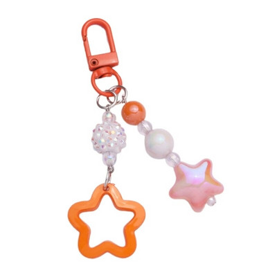 Gradients/vienkrāsains Star Charm atslēgu piekariņš jauks kulons automašīnas atslēgu piekariņš mugursomas dekorēšana modes soma šarmu rotaslieta dāvana