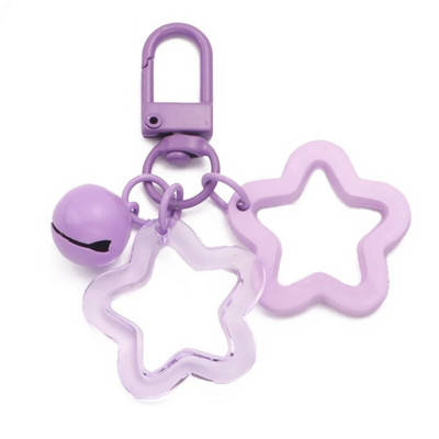 Gradients/vienkrāsains Star Charm atslēgu piekariņš jauks kulons automašīnas atslēgu piekariņš mugursomas dekorēšana modes soma šarmu rotaslieta dāvana