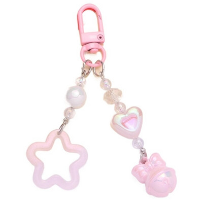 Gradients/vienkrāsains Star Charm atslēgu piekariņš jauks kulons automašīnas atslēgu piekariņš mugursomas dekorēšana modes soma šarmu rotaslieta dāvana