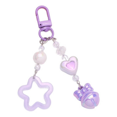 Gradients/vienkrāsains Star Charm atslēgu piekariņš jauks kulons automašīnas atslēgu piekariņš mugursomas dekorēšana modes soma šarmu rotaslieta dāvana