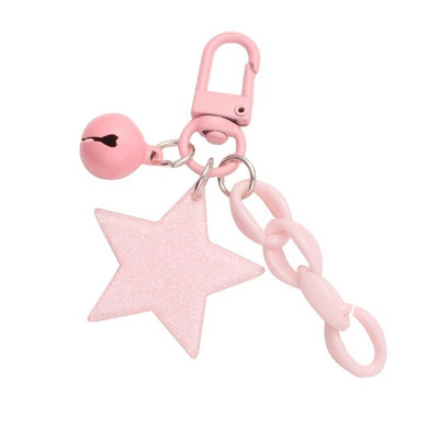 Gradients/vienkrāsains Star Charm atslēgu piekariņš jauks kulons automašīnas atslēgu piekariņš mugursomas dekorēšana modes soma šarmu rotaslieta dāvana