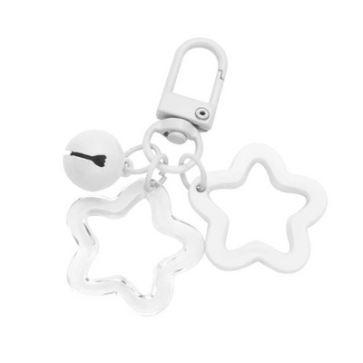 Gradients/vienkrāsains Star Charm atslēgu piekariņš jauks kulons automašīnas atslēgu piekariņš mugursomas dekorēšana modes soma šarmu rotaslieta dāvana