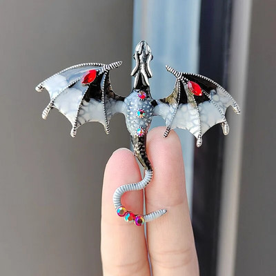 Vintage σμάλτο Dragon καρφίτσες για άνδρες Γυναικείες Rhinestone Flying Dragon Clothes Κοστούμι πάρτι Καρφίτσες γραφείου καρφίτσα κοσμήματα Δώρα