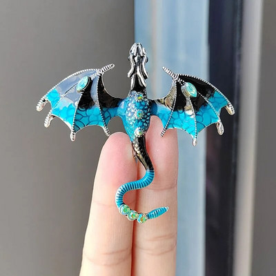 Vintage σμάλτο Dragon καρφίτσες για άνδρες Γυναικείες Rhinestone Flying Dragon Clothes Κοστούμι πάρτι Καρφίτσες γραφείου καρφίτσα κοσμήματα Δώρα