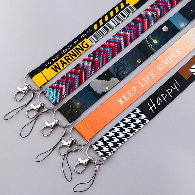 FI18 virves siksna atslēgu piekariņš kakla štrope Dāvanas studentiem atslēgas garais tālrunis USB piekārtiem rotājumi pret pazaudēšanu pakaramo virvi Mode