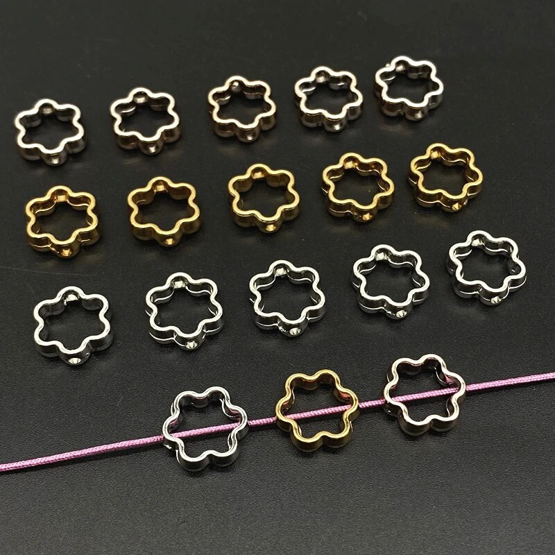 20 τμχ/παρτίδα Love Heart Hollow Χρυσό Χρώμα Ασημί Χρώμα CCB Loose Spacer Beads for Jewelry Making DIY κολιέ βραχιόλι