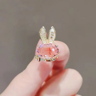 SKEDS Moderns, spīdīgs Rhinestone Rabbit Maza izmēra piespraudes piespraudes nozīmītes sievietēm Sieviešu apģērbs Mētelis ballīšu aksesuāri Piespraudes dāvana