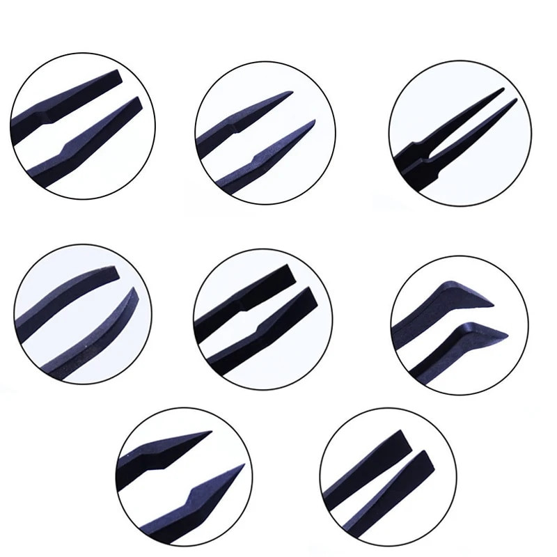 4/8 gab epoksīda sveķu rotaslietu instrumentu komplekts pincetes Antistatiskas plastmasas precizitāte priekš DIY epoksīdsveķu veidņu rotaslietu komponentu piederumi