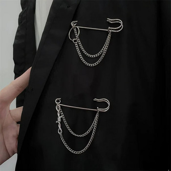 Κορεάτικο στιλ μεταλλική καρφίτσα με αλυσίδα πεταλούδας για γυναίκες ανδρικό κοστούμι Διακόσμηση φούντα αλυσίδα Μεταλλικές χάντρες ύφασμα καρφίτσας κοσμήματα