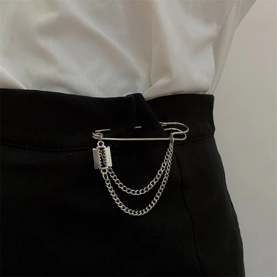 Korejiešu stila metāla tauriņu ķēdes sakta sievietēm vīriešu uzvalku dekorēšana pušķu ķēde metāla krelles pin auduma rotaslietas aksesuāri