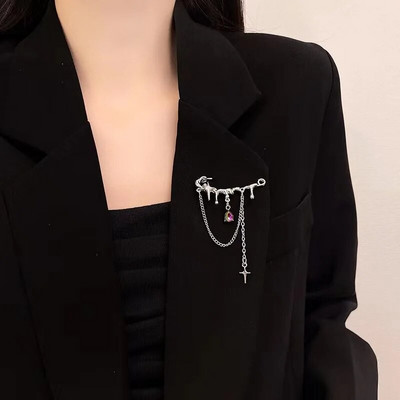 Korejiešu stila metāla tauriņu ķēdes sakta sievietēm vīriešu uzvalku dekorēšana pušķu ķēde metāla krelles pin auduma rotaslietas aksesuāri