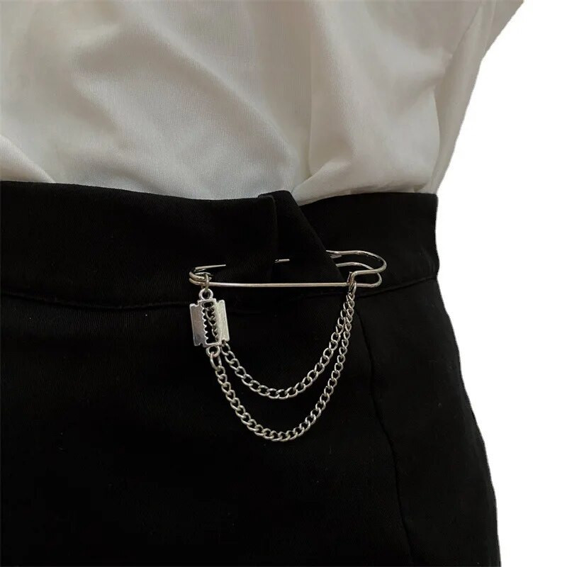 Korejiešu stila metāla tauriņu ķēdes sakta sievietēm vīriešu uzvalku dekorēšana pušķu ķēde metāla krelles pin auduma rotaslietas aksesuāri