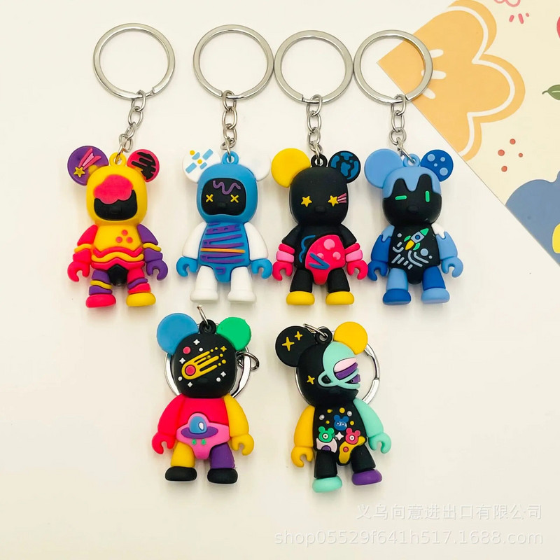 Δημιουργικό καρτούν χώρο βίαιη αρκούδα κούκλα μπρελόκ τσάντα μενταγιόν φοιτητικό δώρο στολίδια αξεσουάρ ρούχων