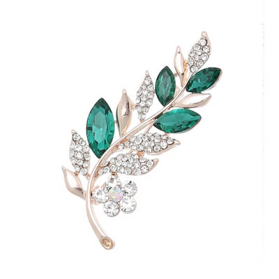 Broșe pentru femei, la modă, cu strasuri, urechi de grâu, ace cu plante albastre și galbene, accesorii casual pentru petrecere, cadou pentru Anul Nou