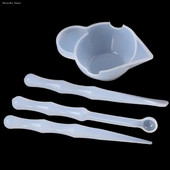 Sajaukšanas krūze Silikona veidņu epoksīda sveķu instrumenti 1 Komplekts atkārtoti lietojami maisīšanas mērtrauki DIY rotaslietu izgatavošana ar rokām gatavoti aksesuāri