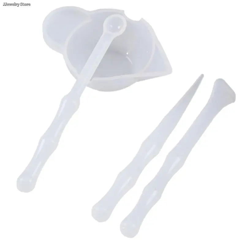 Sajaukšanas krūze Silikona veidņu epoksīda sveķu instrumenti 1 Komplekts atkārtoti lietojami maisīšanas mērtrauki DIY rotaslietu izgatavošana ar rokām gatavoti aksesuāri