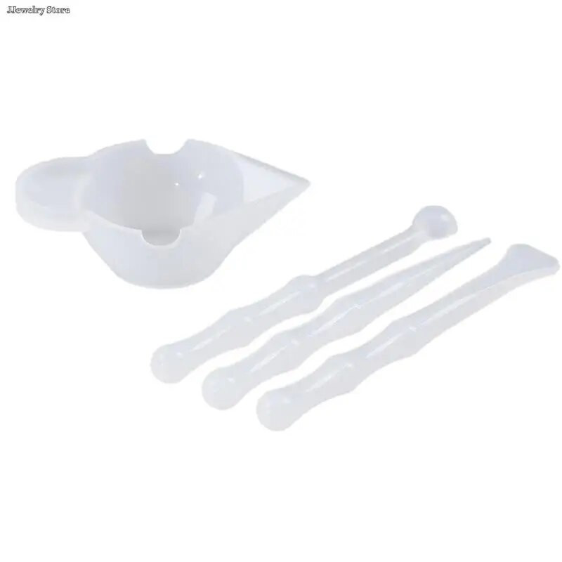 Sajaukšanas krūze Silikona veidņu epoksīda sveķu instrumenti 1 Komplekts atkārtoti lietojami maisīšanas mērtrauki DIY rotaslietu izgatavošana ar rokām gatavoti aksesuāri