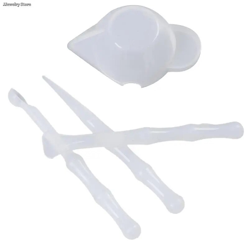 Sajaukšanas krūze Silikona veidņu epoksīda sveķu instrumenti 1 Komplekts atkārtoti lietojami maisīšanas mērtrauki DIY rotaslietu izgatavošana ar rokām gatavoti aksesuāri