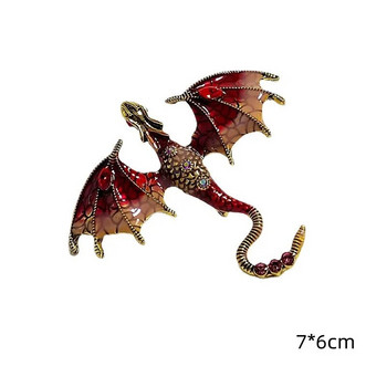Vintage σμάλτο Dragon καρφίτσες για άντρες Γυναικείο κοστούμι 6 χρωμάτων Rhinestone Flying Dragon Brooch Pins Party Office Friend Gifts