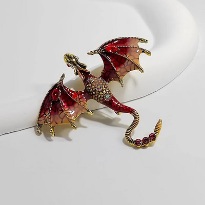 Vintage emaljas pūķa saktas vīriešiem Sieviešu apģērba uzvalks 6 krāsu kalnu strēles lidojošs pūķis saktas piespraudes ballīte biroja drauga dāvanas