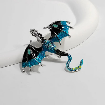 Vintage emaljas pūķa saktas vīriešiem Sieviešu apģērba uzvalks 6 krāsu kalnu strēles lidojošs pūķis saktas piespraudes ballīte biroja drauga dāvanas