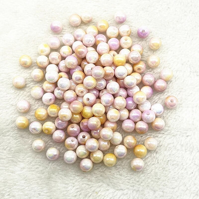 6mm 8mm 10mm apaļas akrila pērļu krelles, brīvas starplikas krelles rotaslietu izgatavošanai, rokassprādzes kaklarota kulonu auskari