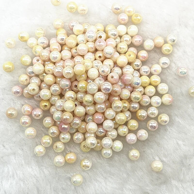 6mm 8mm 10mm apaļas akrila pērļu krelles, brīvas starplikas krelles rotaslietu izgatavošanai, rokassprādzes kaklarota kulonu auskari