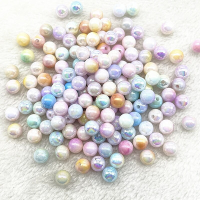 6mm 8mm 10mm apaļas akrila pērļu krelles, brīvas starplikas krelles rotaslietu izgatavošanai, rokassprādzes kaklarota kulonu auskari