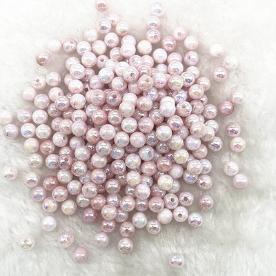 6mm 8mm 10mm apaļas akrila pērļu krelles, brīvas starplikas krelles rotaslietu izgatavošanai, rokassprādzes kaklarota kulonu auskari