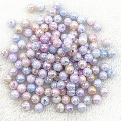 6mm 8mm 10mm apaļas akrila pērļu krelles, brīvas starplikas krelles rotaslietu izgatavošanai, rokassprādzes kaklarota kulonu auskari